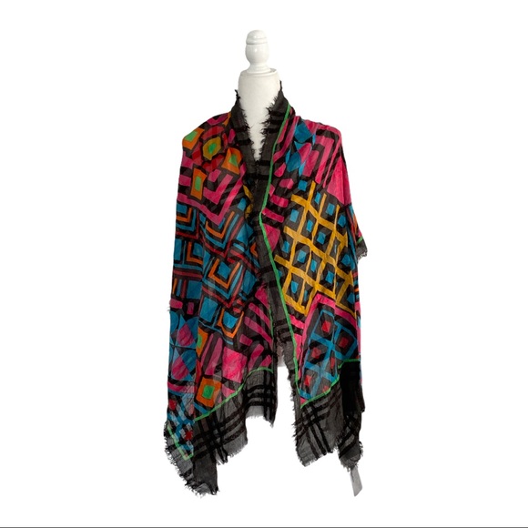Echo New York Graphic Patchwork Oblong Scarf - Picture 2 of 6